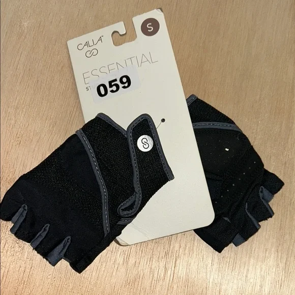Calia Essential Studio Gloves Womens Small Black Fingerless Yoga Pilates Gym NEW