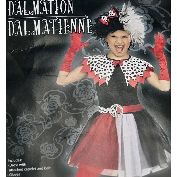 Dalmatian Diva Girl's‎ Costume Medium 8-10 Complete Minus 1 Glove
