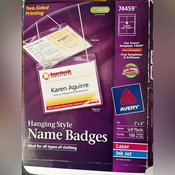 Avery Hanging Name Badges for Laser & Ink Jet