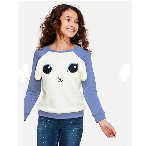 Justice BigGirl FuzzyCritter Sweatshirt Sz 18/20