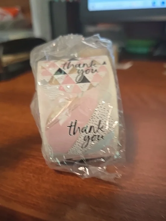 Thank You Stickers Pink/Blue 1.5