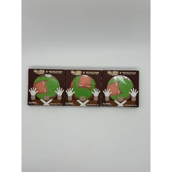 Revolution x Willy Wonka Blusher Make-Up Blush | New 3 Pack Blusher Sealed