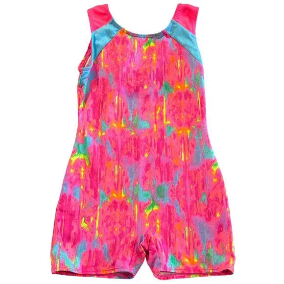 Freestyle by Danskin multicolor Gymnastics Unitard Biketard Leotard Sz S‎ 6-6X