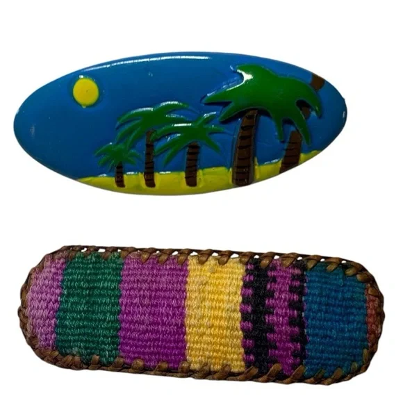 Two Rare Vintage 80’s Barrettes