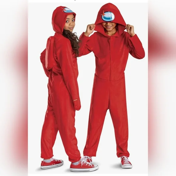 New Minecraft Among Us Red Imposter Costume