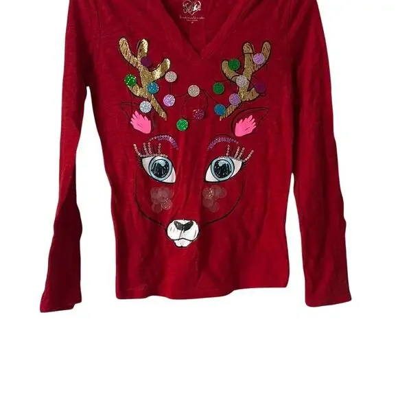 Rudolph Justice Red long sleeve shirt Girls Size 14