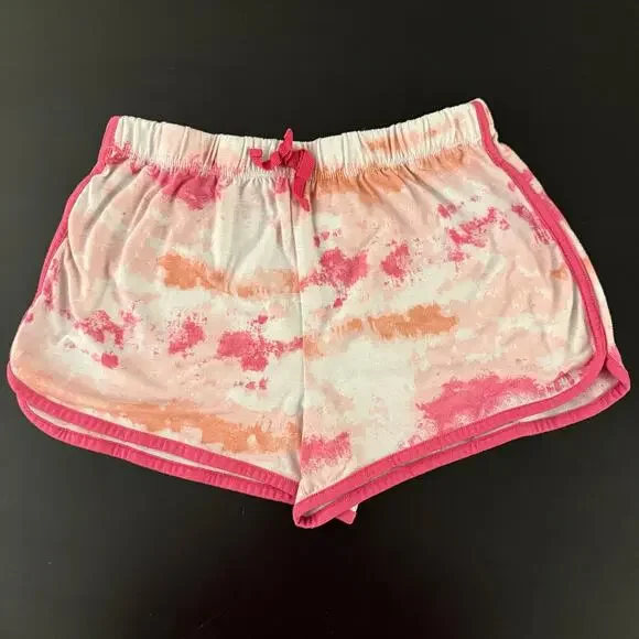 Justice Girls Pink Orange Tie Dye Athletic Shorts ‣ Size Large 10-12 Plus