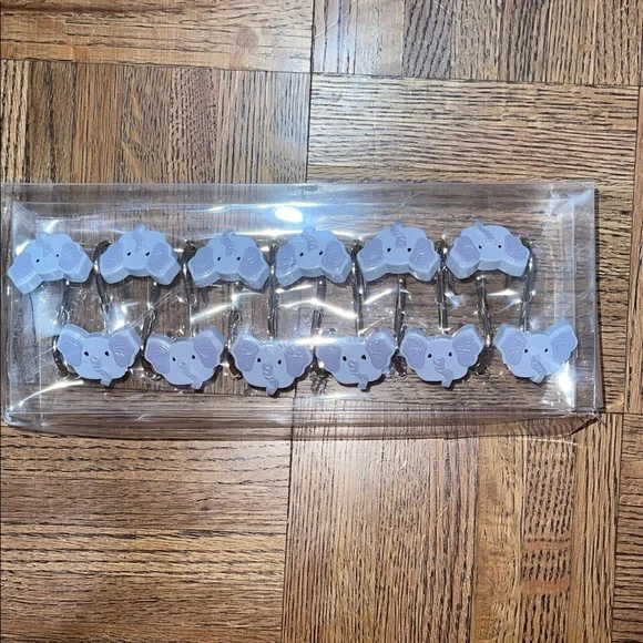 12 Elephant Shaped Shower Curtain Hooks