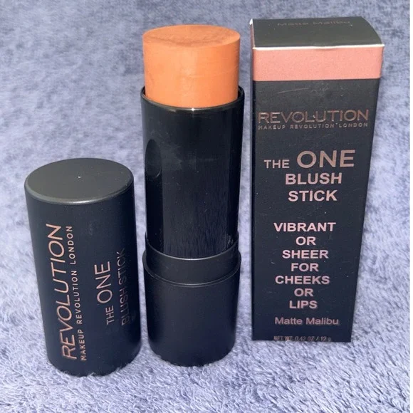 Revolution The One Blush Stick Matte Malibu Vibrant Sheer Cheek Lip Makeup