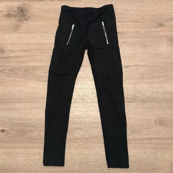 CX J by Justice Black‎ Leggings with Silver Zipper Pockets for Girls Size 12