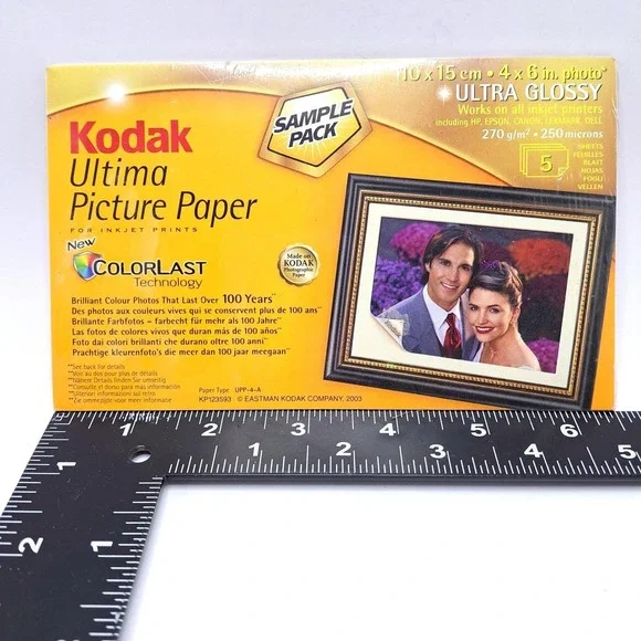 Kodak Ultima Inkjet Picture Paper 4x6 Ultra Glossy 5 Sheets NOS Sealed 2003