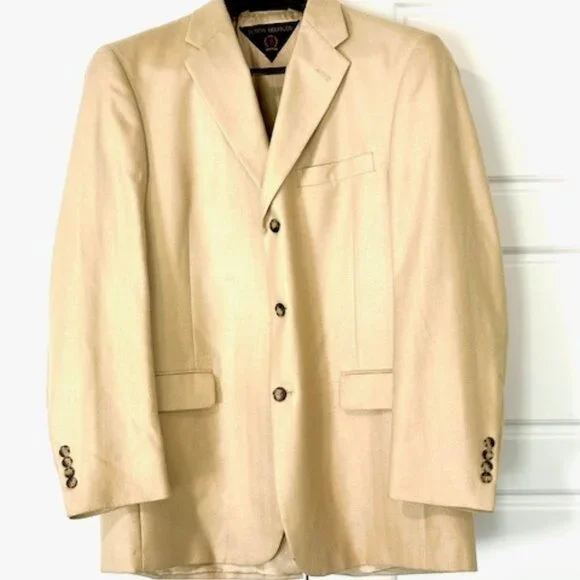 Tommy Hilfiger Men’s Gold Herringbone Light Blazer 42R