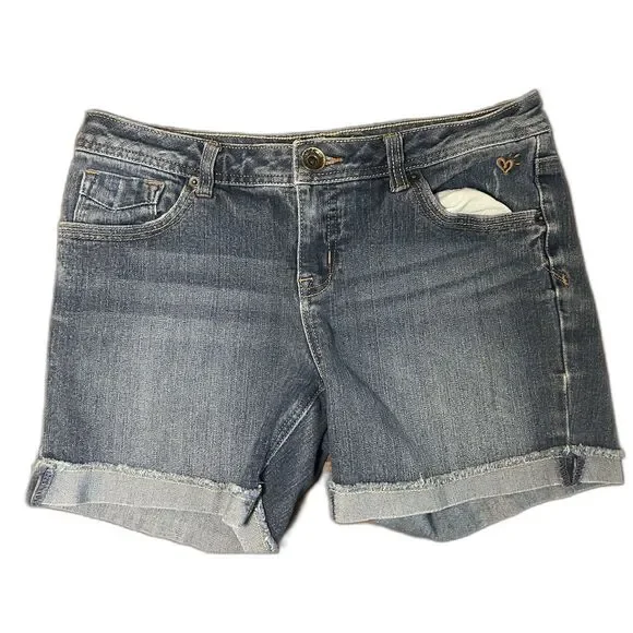 Justice Girls 16R Denim Shorts 2013 Vintage Simply Low Jean Shorts Cuffed Hem
