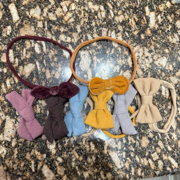 Baby Headbands Bows Set 6pcs Newborn Infant Hair Accessories Elastic‎ Soft Nylon