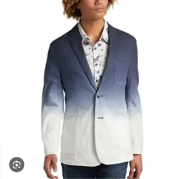 Paisley & Gray Men’s Slim Fit Blue Deep Dye Sport Blazer Linen Cotton Sz Various