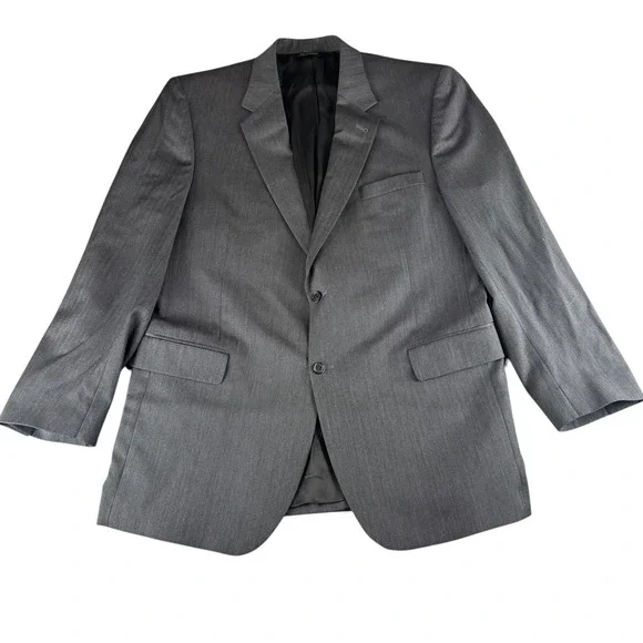 Jos A Bank Signature Collection Blazer 46L Men Charcoal Gray 100% Wool Suit Coat