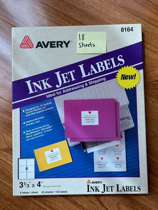 Avery 8164 White Shipping Labels TrueBlock 3-1/3