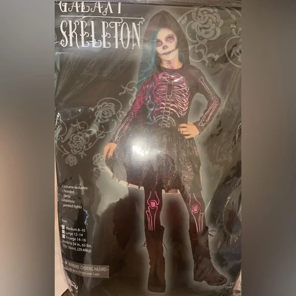Galaxy Skeleton‎ Halloween Costume Girl L 12/14