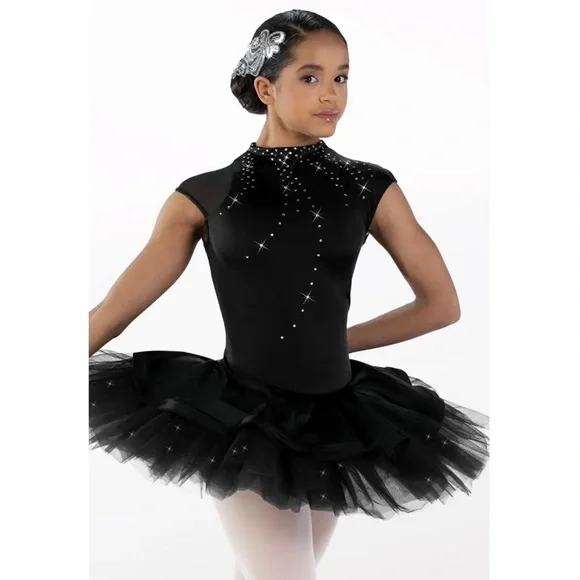Weissman Showtime Thank U Next Sparkling Black Ballet Tutu Dance Costume LC XLC