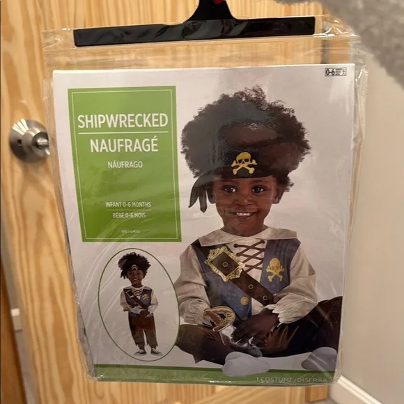 Shipwrecked Pirate Costume for Kids - Brown and White