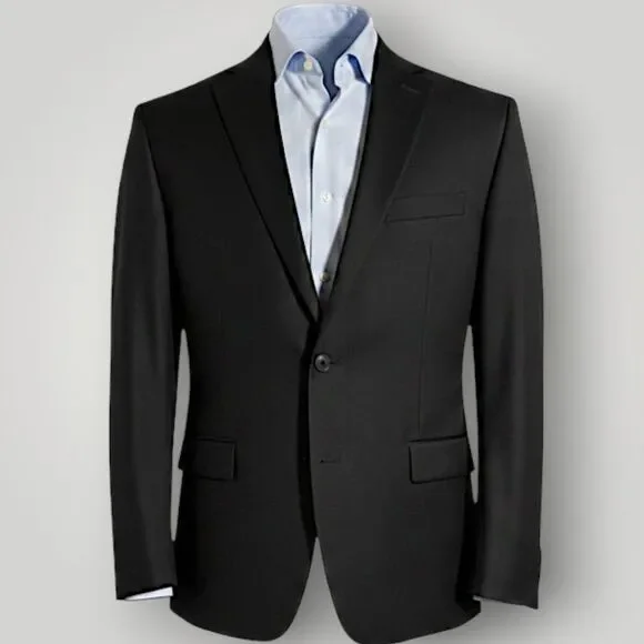 $395 Ralph Lauren Men’s Blazer Sport Coat 2-Button Suit Jacket 46R Black Wool