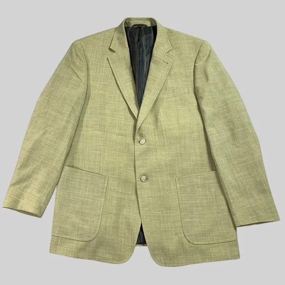 Kroon Blazer Mens 42R Beige Wool‎ Linen Blend Sport Coat Two Button Double Vent