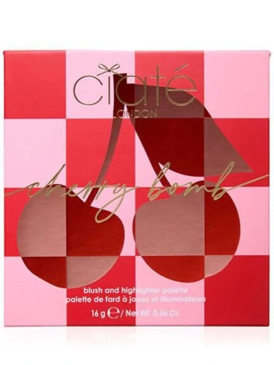 Ciaté London Cherry Bomb Blush Highlighter Pallet Light Medium Vegan Compact NIB