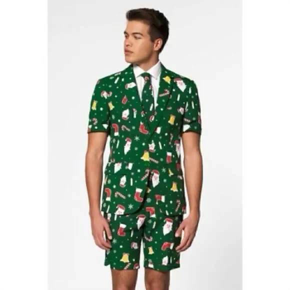 NIB Size 42 OppoSuits Santa Boss Summer Suit Festive Holiday 3-Piece Outfit