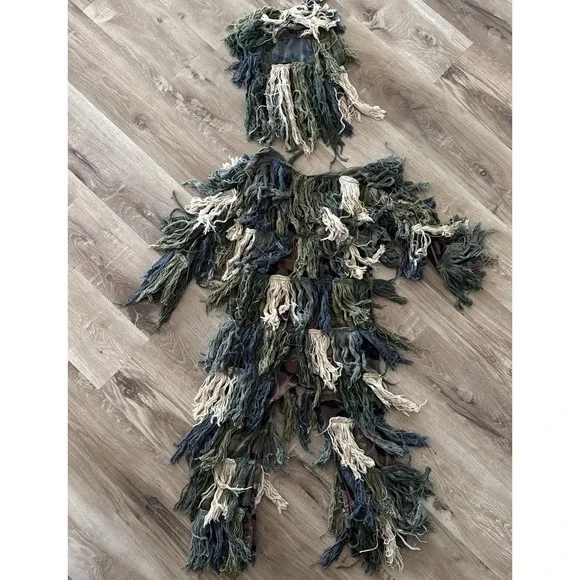 Youth Ghillie Suit Halloween Costume Youth Medium 8-10 Camouflage Pre‎ Owned