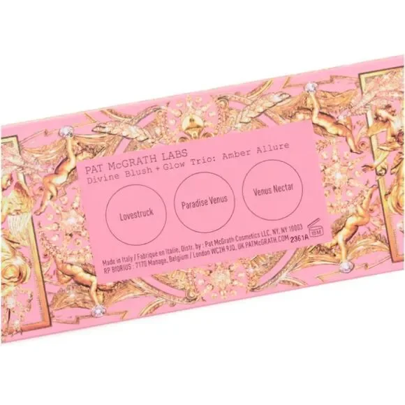 Pat Mcgrath Blush and Highlighter Trio Palette Pink, Coral, Champagne