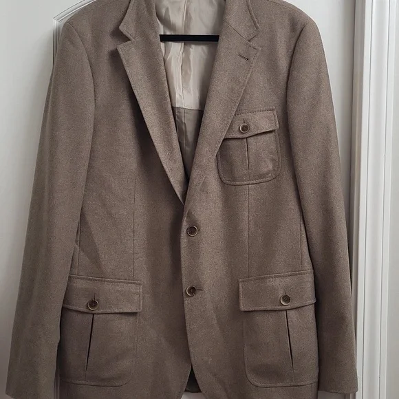 BOSS Hugo Boss Beige Wool Blend Harvis‎ Jacket. Size 42L