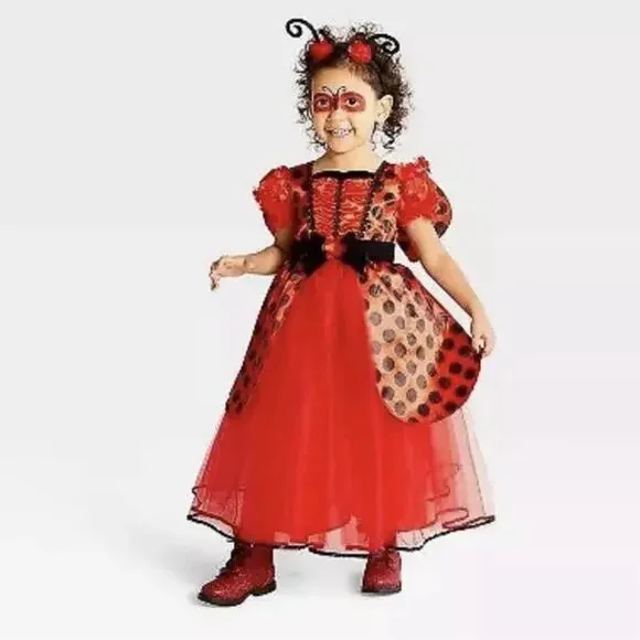 Toddler Ladybug Halloween Costume Dress Headpiece & Wings 4T 5T Hyde And‎ Eek