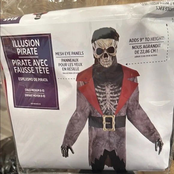 Illusion Pirate Kids Costume - Black and Red