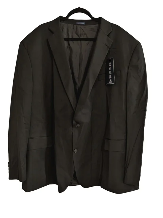 Stafford Big & Tall Men’s 58 Long Black Wool Blend Suit Jacket Blazer NWT