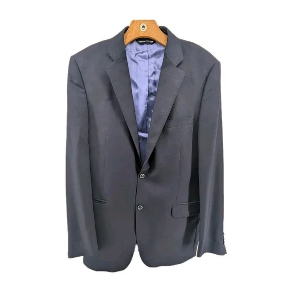 Ermenegildo Zegna Blazer Mens 42 Slim Fit‎ Navy Blue Wool Saks 5 Traveller Italy
