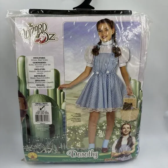 New Dorothy The Wizard Of Oz Girls Halloween Cosplay Costume Size Small (4-6)