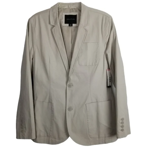 Structure Mens Modern Fit Smart Casual Sport Coat Size Medium Two Button Preppy