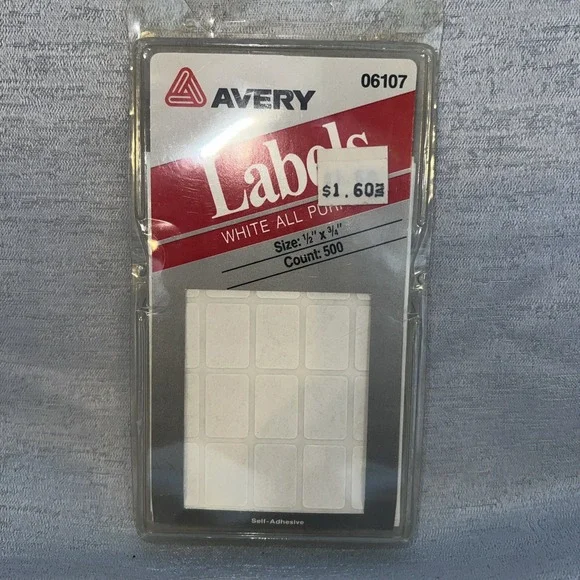Avery Vintage Removable Multi-Use Labels 1/2 x 3/4 White 226 labels Pack 06107