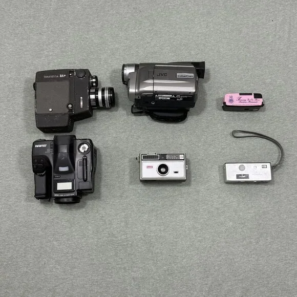 UNTESTED Lot of 6 Cameras And Handheld No Battery No Cords