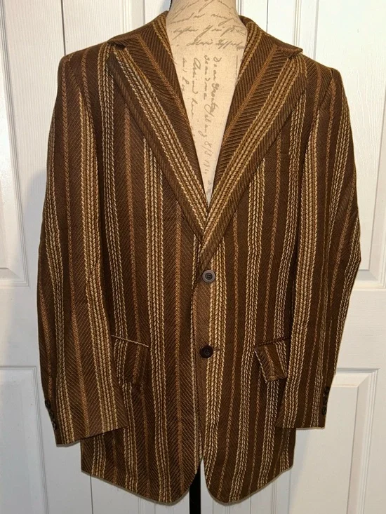 Vintage Men’s 50s Blazer Button Brown Unisex