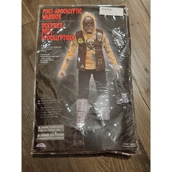 Post Apocalypse Dystopian Warrior Biohazard Mask Halloween Costume Boys L 12-14