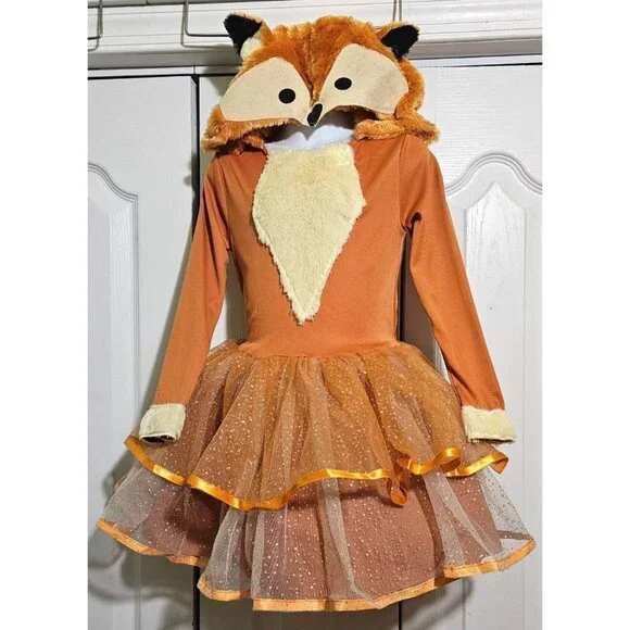 Furry Fox Child Costume Dress Girls 4-6 Halloween Woodland Animal Pretty Tutu