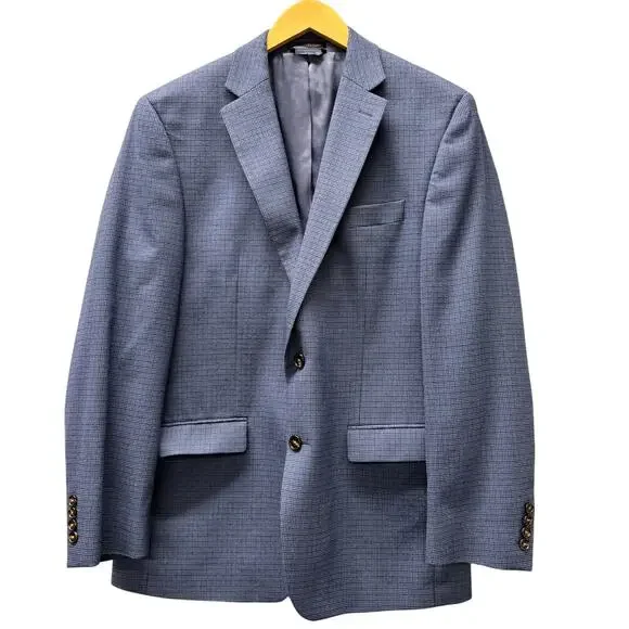 Lauren Ralph Lauren Blazer Mens 40R Blue Houndstooth Classic Sport Coat‎ Jacket
