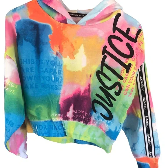 Justice‎ hoodie kids bright and beautiful size M (10) Crop