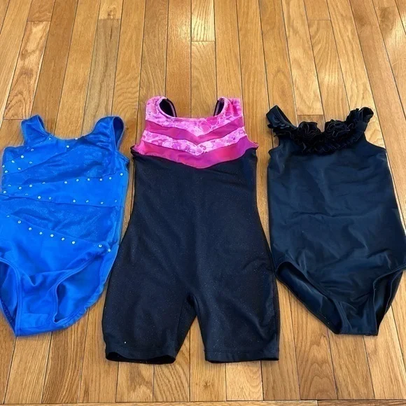 3 Balera Freestyle Little Stars Leotard Biketard Child Small CS Black Blue Pink