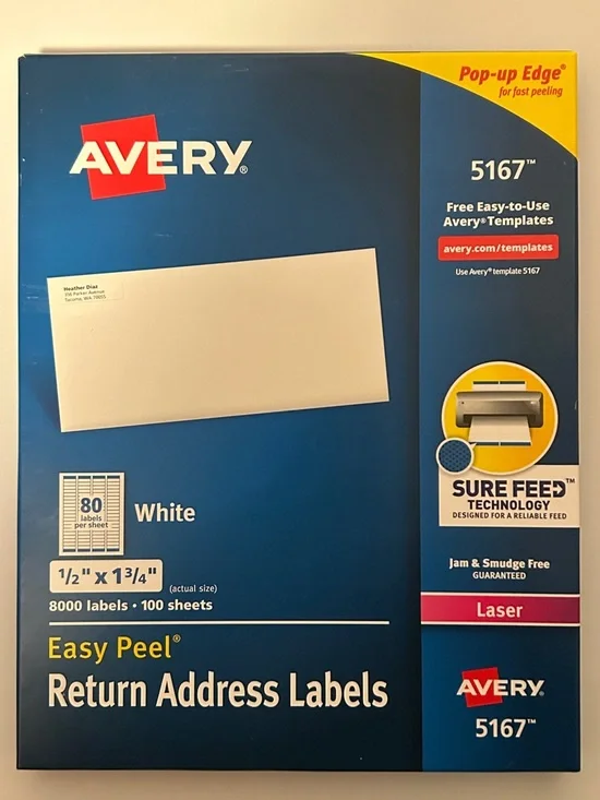 🆕 Avery Easy Peel Return Address Labels