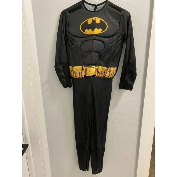 KIDS BATMAN HALLOWEEN COSTUME DRESS UP - SIZE MEDIUM - NO CAPE - GOOD CONDITION