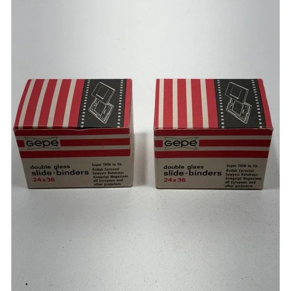 Vintage 2 boxes of 20 GEPE 24x36 Anti-Newton SLIDE BINDERS‎