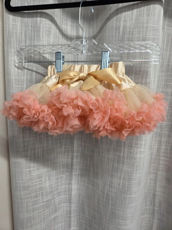 Kirie Sui Peach Tulle Skirt Satin Waistband Tutu