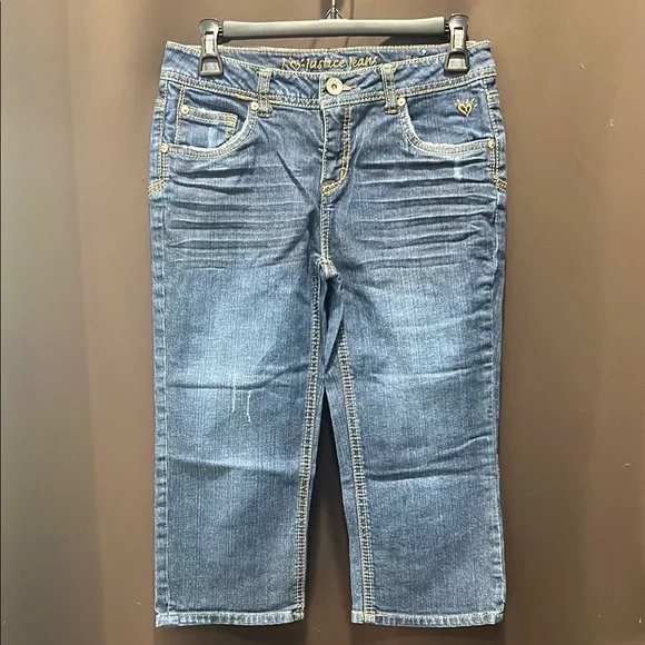 Justice Dark Blue Denim Capri, Size 16R